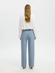 Selected Femme Rita Wide Leg Trouser Dusty Blue