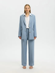 Selected Femme Rita Wide Leg Trouser Dusty Blue