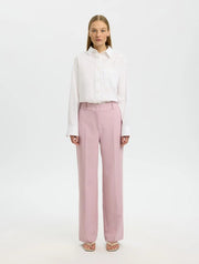 Selected Femme Rita Wide Leg Trouser Mauve Melange