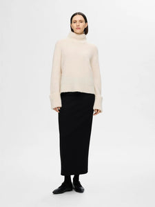 Selected Femme Sia Knit High Neck Sweater Birch