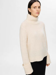 Selected Femme Sia Knit High Neck Sweater Birch