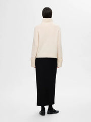 Selected Femme Sia Knit High Neck Sweater Birch