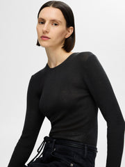 Selected Femme Naja Knit Top Black