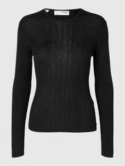 Selected Femme Naja Knit Top Black