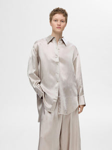 Selected Femme Selene Satin Shirt Dove