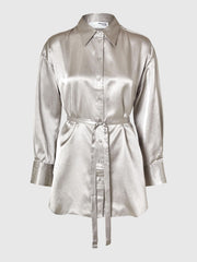 Selected Femme Selene Satin Shirt Dove