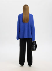 Selected Femme Gabriella Knit Wool Blend Sweater Dazzling Blue