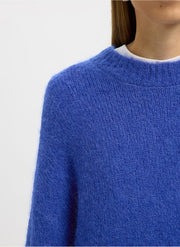 Selected Femme Gabriella Knit Wool Blend Sweater Dazzling Blue