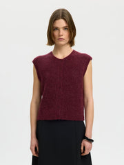 Selected Femme Lulu Knit Vest Tawny Port