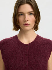 Selected Femme Lulu Knit Vest Tawny Port