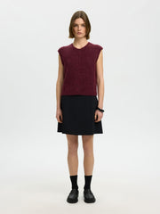 Selected Femme Lulu Knit Vest Tawny Port