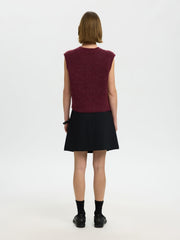 Selected Femme Lulu Knit Vest Tawny Port