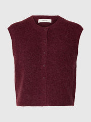Selected Femme Lulu Knit Vest Tawny Port