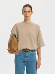 Selected Femme Oversized Tee Pure Cashmere Beige
