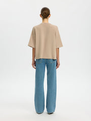 Selected Femme Oversized Tee Pure Cashmere Beige