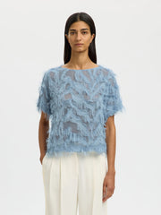 Selected Femme Myline Top Dusty Blue