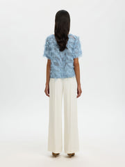Selected Femme Myline Top Dusty Blue