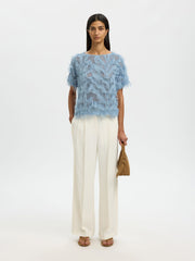 Selected Femme Myline Top Dusty Blue