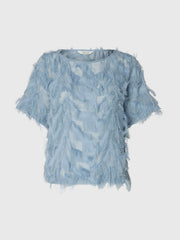 Selected Femme Myline Top Dusty Blue