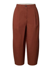 Selected Femme Barrel Carmen HW Pants Cherry Mahogany
