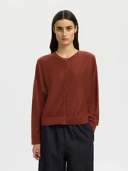 Selected Femme Jane Cardi Cherry Mahogany