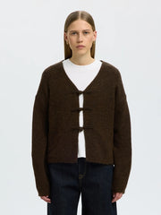 Selected Femme Lulu Knit Cardigan Brown
