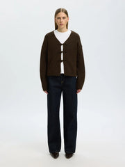 Selected Femme Lulu Knit Cardigan Brown