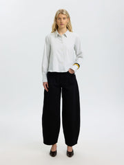 Selected Femme Romie Striped Shirt Green/White