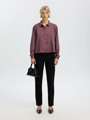 Selected Femme Romie Striped Shirt Wine/White