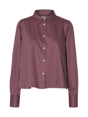 Selected Femme Romie Striped Shirt Wine/White