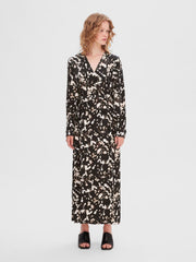 Selected Femme Justine Wrap Dress Java Print