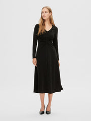 Selected Rue Midi Glitter Dress Black