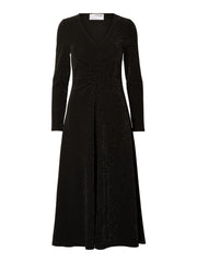 Selected Femme Rue Midi Glitter Dress Black