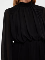 Selected Femme Simone Pleated Black Mini Dress