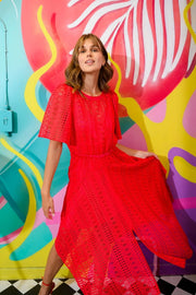 Sisters by CK Nixie Lace Dress Raspberry