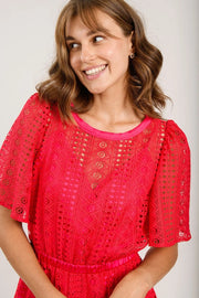 Sisters by CK Nixie Lace Dress Raspberry