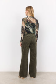 Soya Concept Alda AOP 55 Top Dark Green Print