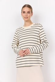 Soya Concept Barni 26 Striped Sweatshirt Cream