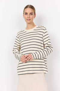 Soya Concept Barni 26 Striped Sweatshirt Cream