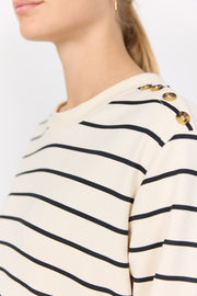 Soya Concept Barni 26 Striped Sweatshirt Cream