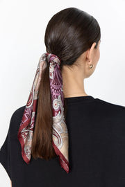 Soya Concept Ginette 1 Silk Scarf Dark Plum Print
