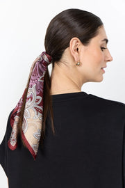 Soya Concept Ginette 1 Silk Scarf Dark Plum Print