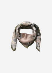 Soya Concept Ginette 1 Silk Scarf Khaki Print