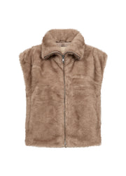 Soya Concept Haye 1 Faux Fur Vest Camel