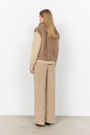 Soya Concept Haye 1 Faux Fur Vest Camel