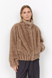 Soya Concept Haye 2 Faux Fur Jacket Camel