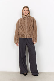 Soya Concept Haye 2 Faux Fur Jacket Camel