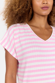 Soya Concept Kaiza 3 Striped Tee Pink/Off-white