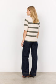 Soya Concept Kanita Knit Stripe 19 Pullover Beige/Black