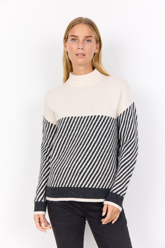 Soya Concept Nessie Stripe 71 Sweater Cream/Black